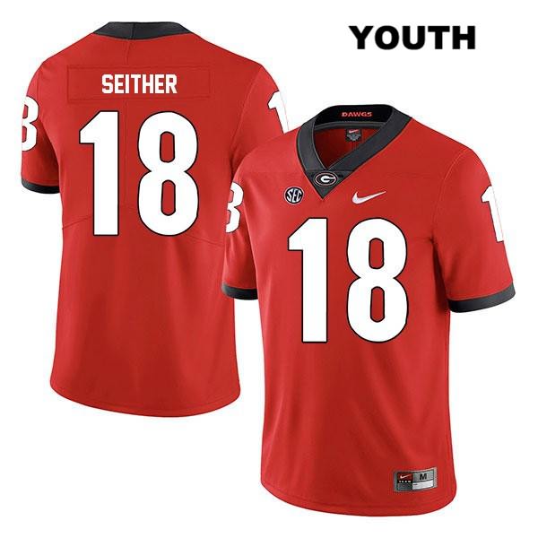 Georgia Bulldogs Youth Brett Seither #18 NCAA Legend Authentic Red Nike Stitched College Football Jersey RCV5056IJ